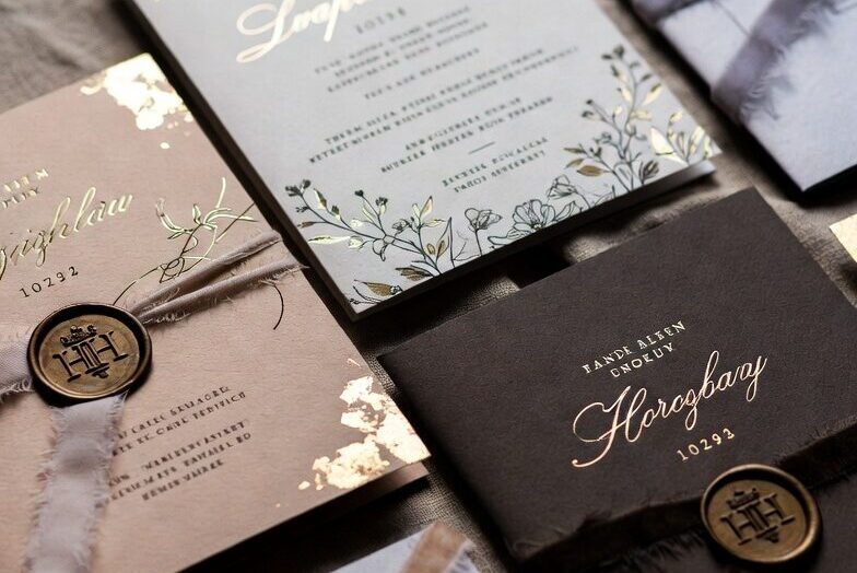 Bespoke wedding invitations UK handcrafted stationery